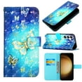 thumbnail image 1 of Feishell Wallet Case for Samsung Galaxy S23 FE 6.4 inch,Shockproof Colorful Painted Pattern PU Leather Magnetic Clasp Flip Kickstand ID Credit Card Slots Slim Fit Phone Case Cover,Golden Butterfly, 1 of 6