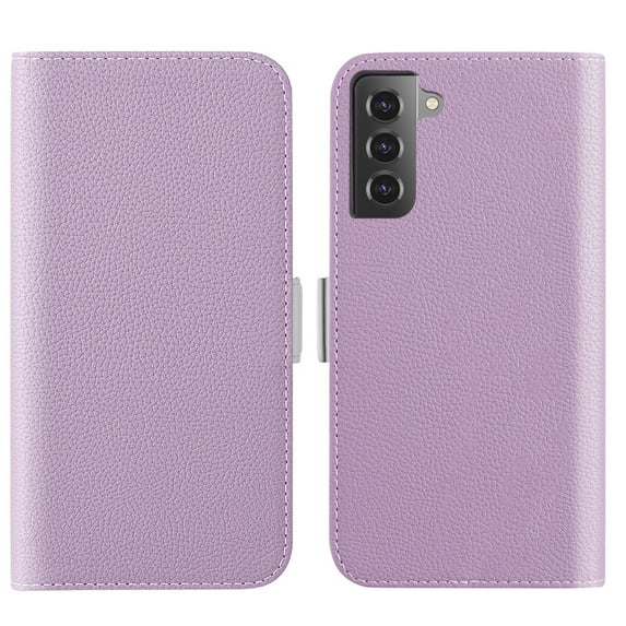 Feishell Wallet Case for Samsung Galaxy S23+,Lychee Texture PU Leather Candy Color Shockproof Protective Magnetic Flip Holder Anti-Scratch Phone Cover with Credit Card Slots & Cash Pocket,Purple