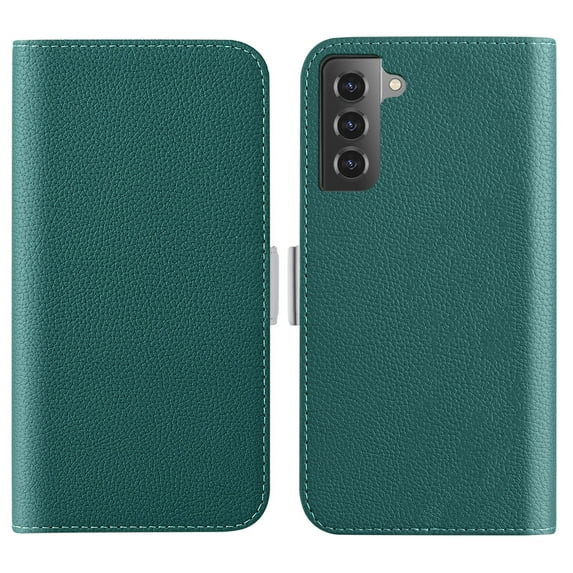 Feishell Wallet Case for Samsung Galaxy S23,Lychee Texture PU Leather Candy Color Shockproof Protective Magnetic Flip Holder Anti-Scratch Phone Cover with ID Credit Card Slots & Cash Pocket,Green