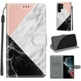 thumbnail image 1 of Feishell Wallet Case for Samsung Galaxy S23 Ultra 6.8 inch,Shockproof Stylish Pattern PU Leather Magnetic Clasp Folio Flip Holder Card Slots Slim Phone Cover with Wrist Strap,Pink White Black Marble, 1 of 10