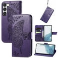 thumbnail image 1 of Feishell Wallet Case for Samsung Galaxy S24 Plus,Butterfly & Flower Embossed PU Leather TPU Inner Shell Magnetic Flip Stand Card Slots Shockproof Protective Phone Cover,Purple, 1 of 6