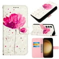thumbnail image 1 of Feishell Wallet Case for Samsung Galaxy S24 Plus,Shockproof Colorful Painted Pattern PU Leather Magnetic Clasp Flip Kickstand ID Credit Card Slots Slim Fit Phone Case Cover,Pink Flower, 1 of 6