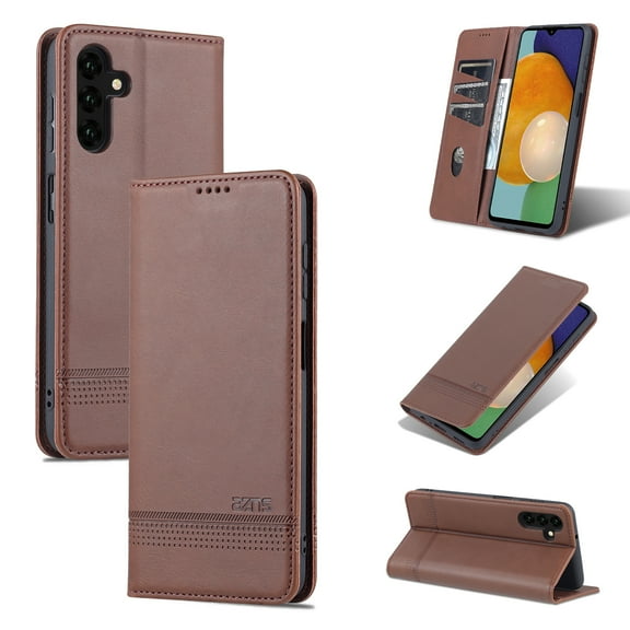 Feishell Wallet Case for Samsung Galaxy S25,Premium PU Leather Magnetic Closure Folio RFID Blocking Credit Card Slots & Cash Pocket Shockproof Flip Kickstand Phone Case,Brown