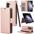 thumbnail image 1 of Feishell Wallet Case for Samsung Galaxy Z Fold 6, Premium PU Leather Magnetic Closure Flip Kickstand Folio Case with RFID Blocking Credit Card Slots Shockproof Phone Cover with Wrist Strap,Rosegold, 1 of 9
