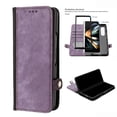 thumbnail image 1 of Feishell Wallet Case for Samsung Galaxy Z Fold3 (7.6 Inch) Premium Classic PU Leather Flip Folio Case, Magnetic Clasp Rugged PC Shockproof Protective Cover with Cute Card Slots Case,Purple, 1 of 4