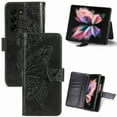 thumbnail image 1 of Feishell Wallet Case for Samsung Galaxy Z Fold5 2023,Butterfly & Flower Embossed PU Leather PC Inner Shell Magnetic Flip Stand Card Slots Shockproof Protective Phone Cover,Black, 1 of 16