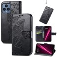 thumbnail image 1 of Feishell Wallet Case for T-Mobile REVVL 6,Butterfly & Flower Embossed PU Leather TPU Inner Shell Magnetic Flip Stand Card Slots Shockproof Protective Phone Cover,Black, 1 of 9
