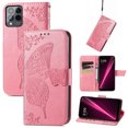 thumbnail image 1 of Feishell Wallet Case for T-Mobile REVVL 6 Pro,Butterfly & Flower Embossed PU Leather TPU Inner Shell Magnetic Flip Stand Card Slots Shockproof Protective Phone Cover,Pink, 1 of 9