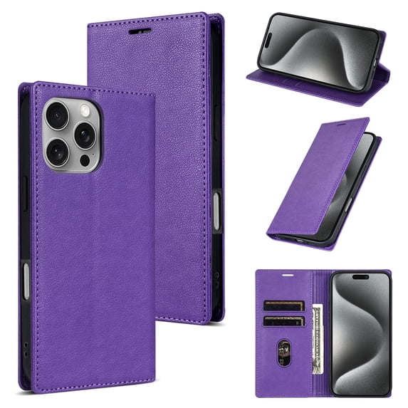 Feishell Wallet Case for iPhone 11 Pro Max, Premium PU Leather Magnetic Flip Kickstand Book Folio Full Body Case with RFID Blocking Credit Card Slots Shockproof Protective Phone Case,Purple