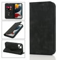 thumbnail image 1 of Feishell Wallet Case for iPhone 13,Built-in Magnet Compatible with Magsafe Charger,Premium PU Leather Magnetic Closure Flip Holder RFID Blocking Card Slots Anti-falling Phone Cover,Black, 1 of 12
