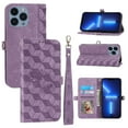 thumbnail image 1 of Feishell Wallet Case for iPhone 13 Pro Max, Premium Magnetic PU Leather Kickstand RFID Blocking Flip Case with Card Slots Wrist Strap Folio Case For iPhone 13 Pro Max, Purple, 1 of 9