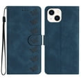 thumbnail image 1 of Feishell Wallet Case for iPhone 14, 7 Butterflies Pattern PU Leather Strap Flip Cover with Card Slots Holder Kickstand Magnetic Clasp, TPU Shockproof Case for iPhone 14, Blue, 1 of 10
