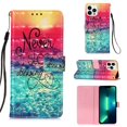 thumbnail image 1 of Feishell Wallet Case for iPhone 14 Pro Max,Shockproof Colorful Painted Pattern PU Leather Magnetic Clasp Flip Kickstand ID Credit Card Slots Slim Fit Phone Case Cover,Never Stop Dreaming, 1 of 7