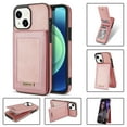 thumbnail image 1 of Feishell Wallet Case for iPhone 14, [RFID Blocking] Credit Card Holder Back Magnetic Buckle Luxury Premium PU Leather Purse Flip Kickstand Shockproof Cover For iPhone 14, Rosegold, 1 of 8