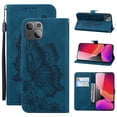 thumbnail image 1 of Feishell Wallet Case For iPhone 15, Magnetic Folio Card Slots Holder Kickstand Premium PU Leather Butterfly Patterned Embossed with Wrist Strap Cover For iPhone 15,Blue, 1 of 13