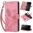 thumbnail image 1 of Feishell Wallet Case for iPhone 15 Plus, Premium Embossed PU Leather Flip Cover with Card Holder Kickstand Wrist Strap, Full Body Shockproof Phone Protection Case for iPhone 15 Plus, S5pink, 1 of 11