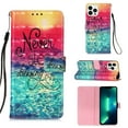 thumbnail image 1 of Feishell Wallet Case for iPhone 15 Pro Max 6.7 inch,Shockproof Colorful Painted Pattern PU Leather Magnetic Clasp Flip Kickstand ID Credit Card Slots Slim Fit Phone Case Cover,Never Stop Dreaming, 1 of 7