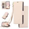 thumbnail image 1 of Feishell Wallet Case for iPhone 15 Pro, Premium PU Leather Magnetic Closure Flip Kickstand Folio Case with RFID Blocking Credit Card Slots Shockproof Phone Cover with Wrist Strap,Apricot, 1 of 7