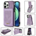 thumbnail image 1 of Feishell Wallet Case for iPhone 15 Pro, [RFID Blocking] Credit Card Holder Back Magnetic Buckle Luxury Premium PU Leather Purse Flip Kickstand Shockproof Cover For iPhone 15 Pro, Purple, 1 of 8