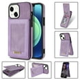 thumbnail image 1 of Feishell Wallet Case for iPhone 15, [RFID Blocking] Credit Card Holder Back Magnetic Buckle Luxury Premium PU Leather Purse Flip Kickstand Shockproof Cover For iPhone 15, Purple, 1 of 8