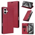 thumbnail image 1 of Feishell Wallet Case for iPhone 16 Plus, Premium PU Leather Magnetic Flip Kickstand Book Folio Full Body Case with RFID Blocking Credit Card Slots Shockproof Protective Phone Case,Red, 1 of 6