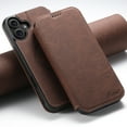 thumbnail image 1 of Feishell Wallet Case for iPhone 16 Pro,Compatible with MagSafe Wireless Charging,Retro PU Leather Magnetic Closure Folio Flip Stand Credit Card Slots Shockproof Slim Phone Case,Brown, 1 of 7