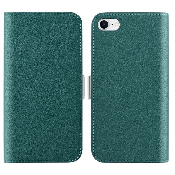 Feishell Wallet Case for iPhone 7 / 8 / SE 2020 / SE 2022,Lychee Texture PU Leather Candy Color Shockproof Magnetic Flip Holder Anti-Scratch Phone Cover with ID Credit Card Slots & Cash Pocket,Green