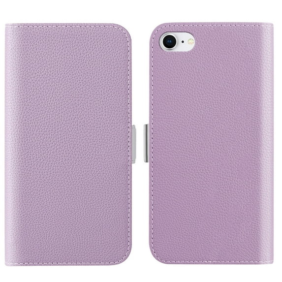 Feishell Wallet Case for iPhone 7 / 8 / SE 2020 / SE 2022,Lychee Texture PU Leather Candy Color Shockproof Magnetic Flip Holder Anti-Scratch Phone Cover with ID Credit Card Slots & Cash Pocket,Purple