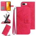 thumbnail image 1 of Feishell Wallet Case for iPhone 8 Plus/iPhone 7 Plus,for Men Women,Sunflower Embossed Pattern PU Leather Flip Cover Magnetic Closure Folio Card Slots Kickstand Phone Case with Hand Strap,Rose, 1 of 11