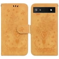 thumbnail image 1 of Feishell Wallet Phone Case for Google Pixel 6a,for Women Men,Butterfly & Rose Embossed PU Leather Magnetic Clasp Flip Stand Card Slots Shockproof Ultra Thin Protective Cover,Yellow, 1 of 7
