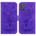 thumbnail image 1 of Feishell Wallet Phone Case for Motorola Moto G Power (2022),for Women Men,Butterfly & Rose Embossed PU Leather Magnetic Clasp Flip Stand Card Slots Shockproof Ultra Thin Protective Cover,Purple, 1 of 8