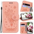 thumbnail image 1 of Feishell Wallet Phone Case for Samsung Galaxy A14 5G,for Women Men,Butterfly & Rose Embossed PU Leather Magnetic Clasp Flip Stand Card Slots Shockproof Ultra Thin Protective Cover,Pink, 1 of 9