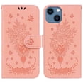 thumbnail image 1 of Feishell Wallet Phone Case for iPhone 14,for Women Men,Butterfly & Rose Embossed PU Leather Magnetic Clasp Flip Stand Card Slots Shockproof Ultra Thin Protective Cover,Pink, 1 of 8