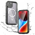 thumbnail image 1 of Feishell Waterproof Case for Apple iPhone 15 Plus,Built in Magnets for MagSafe Charger,Shockproof Full Body Protection Dustproof Snowproof Heavy Duty Rugged Magnetic Phone Cover,Black, 1 of 15