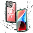thumbnail image 1 of Feishell Waterproof Case for Apple iPhone 15 Pro Max,Built in Magnets for MagSafe Charger,Shockproof Full Body Protection Dustproof Snowproof Heavy Duty Rugged Magnetic Phone Cover,Grassblue, 1 of 15