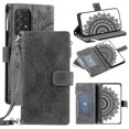 thumbnail image 1 of Feishell Zipper Wallet Case for Samsung Galaxy A52 4G/5G,for Women Men,Stylish Embossed Pattern PU Leather Multi Card Slots Magnetic Clasp Flip Stand Crossbody Phone Case with Shoulder Strap,Gray, 1 of 10