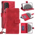 thumbnail image 1 of Feishell Zipper Wallet Case for Samsung Galaxy A52 4G/5G,for Women Men,Stylish Embossed Pattern PU Leather Multi Card Slots Magnetic Clasp Flip Stand Crossbody Phone Case with Shoulder Strap,Red, 1 of 10
