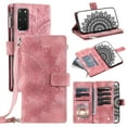 thumbnail image 1 of Feishell Zipper Wallet Case for Samsung Galaxy S20 Plus,for Women Men,Stylish Embossed Pattern PU Leather Multi Card Slots Magnetic Clasp Flip Kickstand Crossbody Phone Case with Shoulder Strap,Pink, 1 of 11