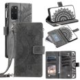 thumbnail image 1 of Feishell Zipper Wallet Case for Samsung Galaxy S20 Plus,for Women Men,Stylish Embossed Pattern PU Leather Multi Card Slots Magnetic Clasp Flip Kickstand Crossbody Phone Case with Shoulder Strap,Gray, 1 of 11