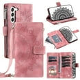 thumbnail image 1 of Feishell Zipper Wallet Case for Samsung Galaxy S25,for Women Men,Stylish Embossed Pattern PU Leather Multi Card Slots Magnetic Clasp Flip Kickstand Crossbody Phone Case with Shoulder Strap,Pink, 1 of 11