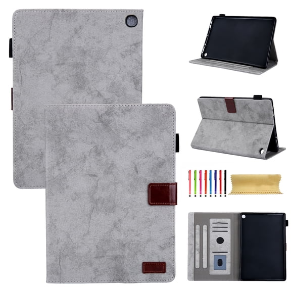 Feishell For iPad Mini 6 2021 (6th Generation, 8.3-inch) Case, Retro Card Slot Cover with Pencil Holder, Multi-Angle Viewing Stand, Pocket Design, Folio Leather Case, Gray