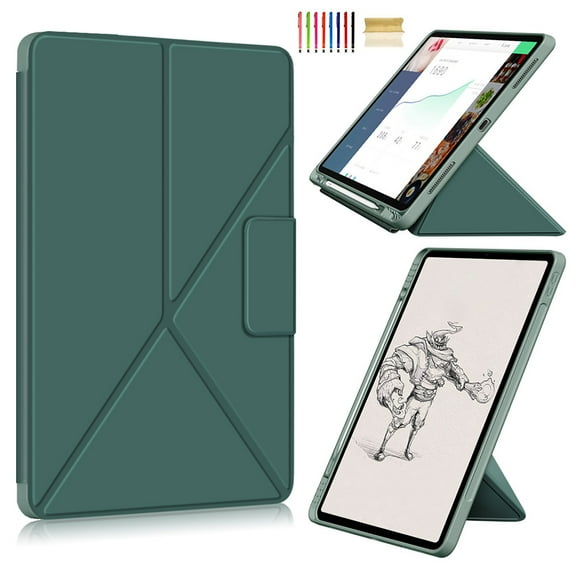 Feishell for iPad Pro 12.9 inch 2022/2021/2020/2018 Cover with Pencil Holder,Shockproof Magnetic Flip Two Angle View Kickstand Auto Sleep/Wake Up Function Smart Case,Green