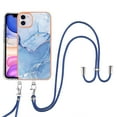 thumbnail image 1 of Feishell for iPhone 11 Case with Detachable Crossbody Strap, Fashion Marble Pattern Glossy Cover for Women Girls, Slim Fit Anti-Scratch Phone Case for iPhone 11,Blue, 1 of 7