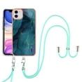 thumbnail image 1 of Feishell for iPhone 11 Case with Detachable Crossbody Strap, Fashion Marble Pattern Glossy Cover for Women Girls, Slim Fit Anti-Scratch Phone Case for iPhone 11,Green, 1 of 7