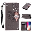 thumbnail image 1 of Feishell iPhone 11 Case Owl Pattern Glitter Sparkly Gems Shockproof PU Leather Wallet Cover Flip Stand Card Slots Magnetic Diamond Bling Folio Case for Apple iPhone 11, Gray, 1 of 7