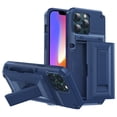 thumbnail image 1 of Feishell for iPhone 12/12 Pro Back Wallet Case with Slide Invisible Card Holder, Shockproof Rugged Dual Layer Anti-Scratch Foldable Kickstand Armor Phone Case for Men Women,Blue, 1 of 7
