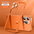 thumbnail image 1 of Feishell for iPhone 12 Bumper Case with Camera Lens Protector,Shockproof PC Slim Lightweight Hard Metal Button No Backboard Heat Dissipation Phone Case Support Wireless Charging,Orange, 1 of 15