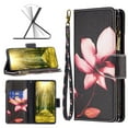 thumbnail image 1 of Feishell iPhone 12 Pro Max Case Zipper Purse Embossed Pattern Premium Leather Wallet Cover Flip Stand Card Slots Holder Magnetic with Wrist Strap Case for Apple iPhone 12 Pro Max, Lotus, 1 of 9