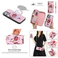 thumbnail image 1 of Feishell for iPhone 12 Pro Max Crossbody Wallet Detachable Case,Support Magsafe Charging,Flower Pattern PU Leather RFID Blocking Multi Card Slots Zipper Phone Case with Shoulder & Hand Strap,Pink, 1 of 13
