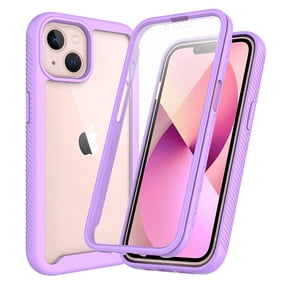 Feishell iPhone 13 Case Built-in Screen Protector Clear Rugged 360 Full Body Protective Shockproof Hard Back Soft TPU Defender Dual Layer Heavy Duty Bumper Anti-Scratch Cover Case, Purple